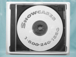 CD with "Showcases" and phone number.